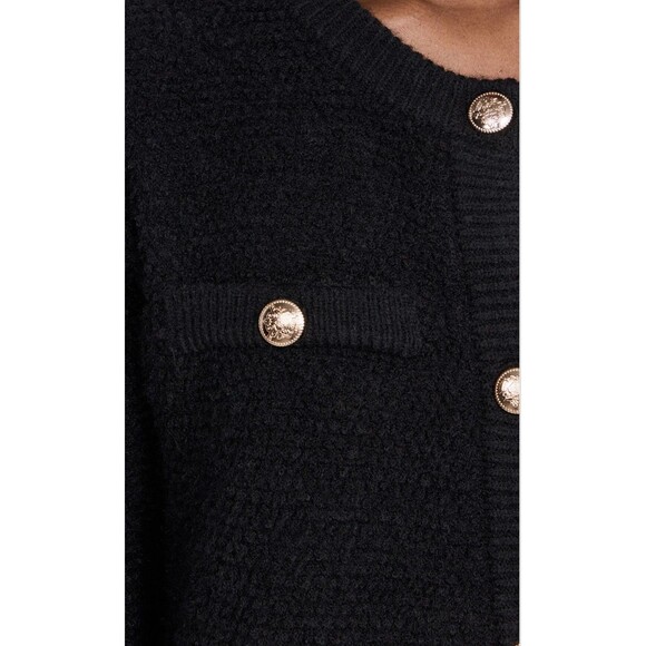 Women's Line and Dot Boucle Gold Button Duster Cardigan Sweater Size XS - Picture 3 of 9